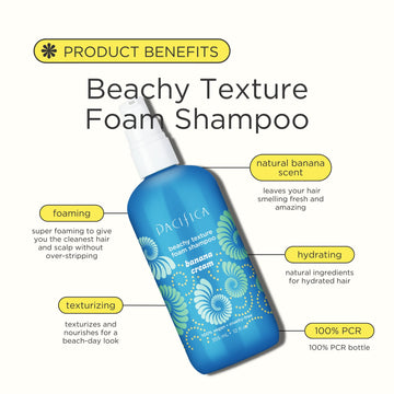 Banana Cream Beachy Texture Foam Shampoo - Haircare - Pacifica Beauty