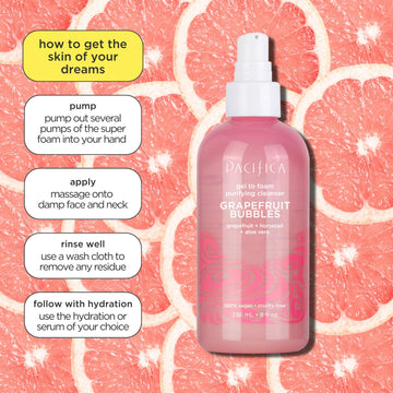 Grapefruit Bubbles Gel to Foam Purifying Cleanser - Skin Care - Pacifica Beauty