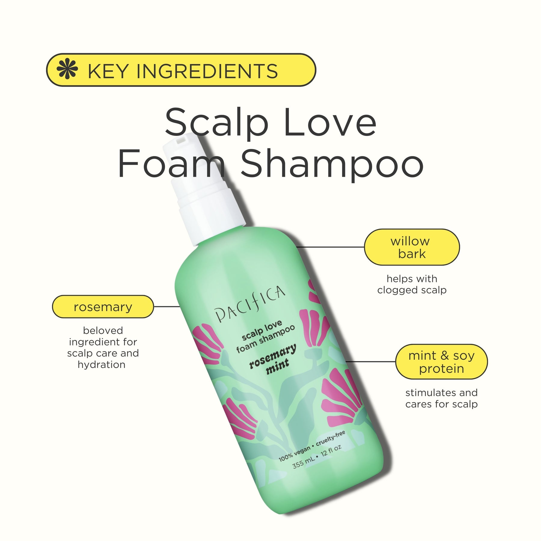 Rosemary Mint Scalp Love Foam Shampoo - Haircare - Pacifica Beauty