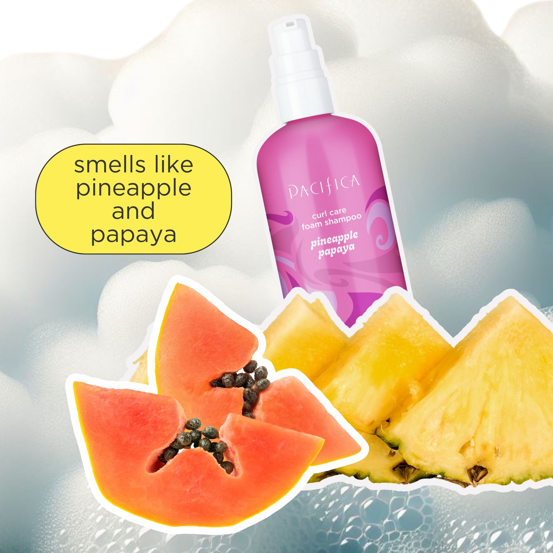 Pineapple Papaya Curl Care Foam Shampoo - Haircare - Pacifica Beauty