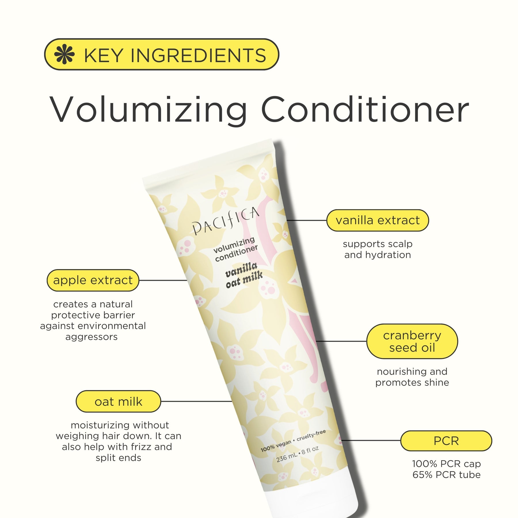 Vanilla Oat Milk Volumizing Conditioner - Haircare - Pacifica Beauty