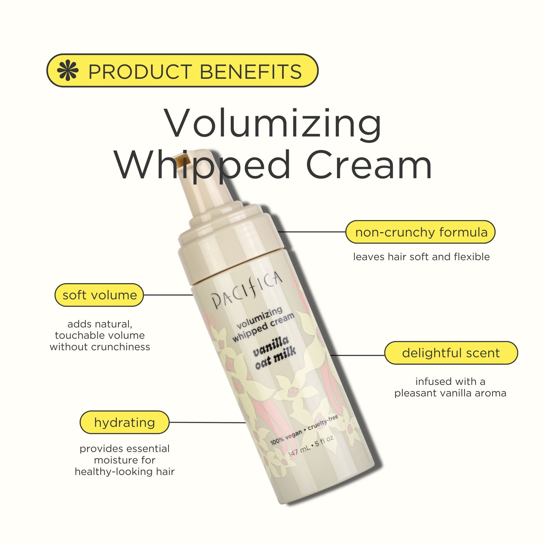 Vanilla Oat Milk Volumizing Mousse - Haircare - Pacifica Beauty