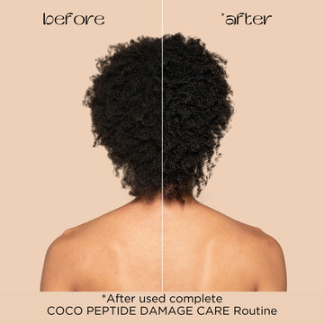 Before and after used complete Coco Peptide Damage Care Routine